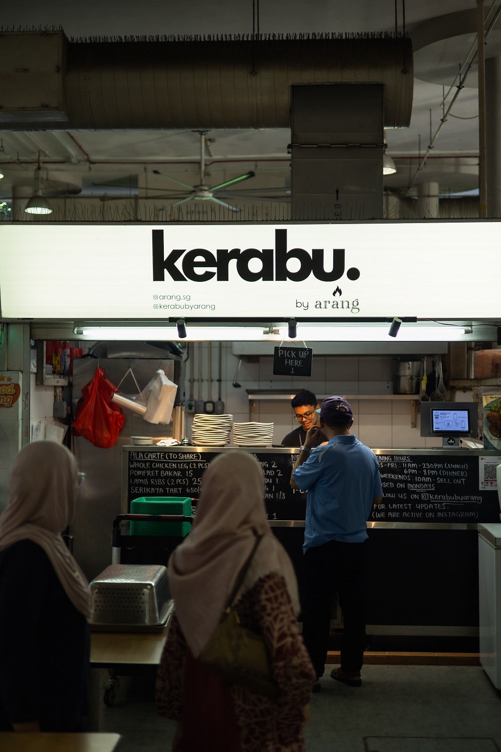 Kerabu by arang food stall front view-colored picture