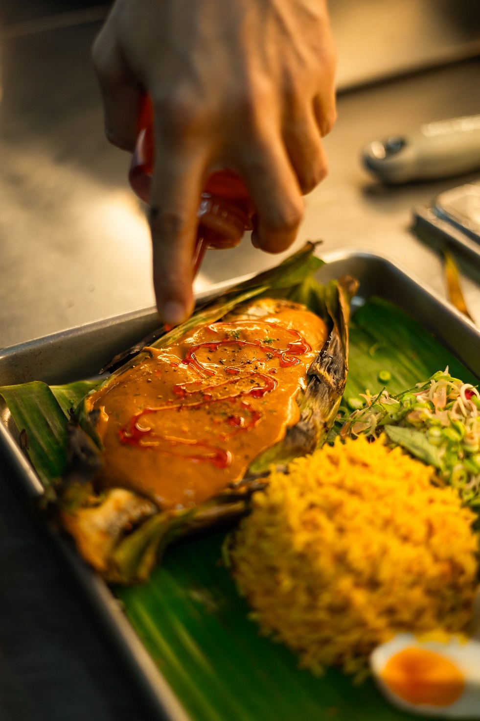 Nasi Kerabu with Ikan Bakar Set - Kerabu by arang