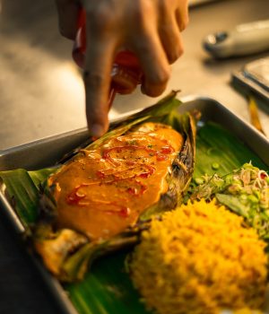 Nasi Kerabu with Ikan Bakar Set - Kerabu by arang